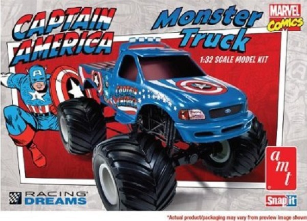 Amt 857 Captain America Ford F 150 Monster Truck 132 Snap Plastic Model Kit